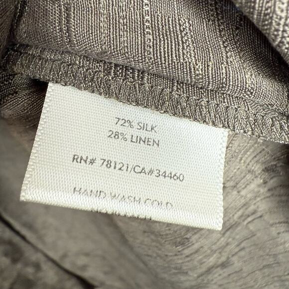Eileen Fisher Linen & Silk Blend Jacket Blazer Textured Shirt Size Large - Picture 3 of 6